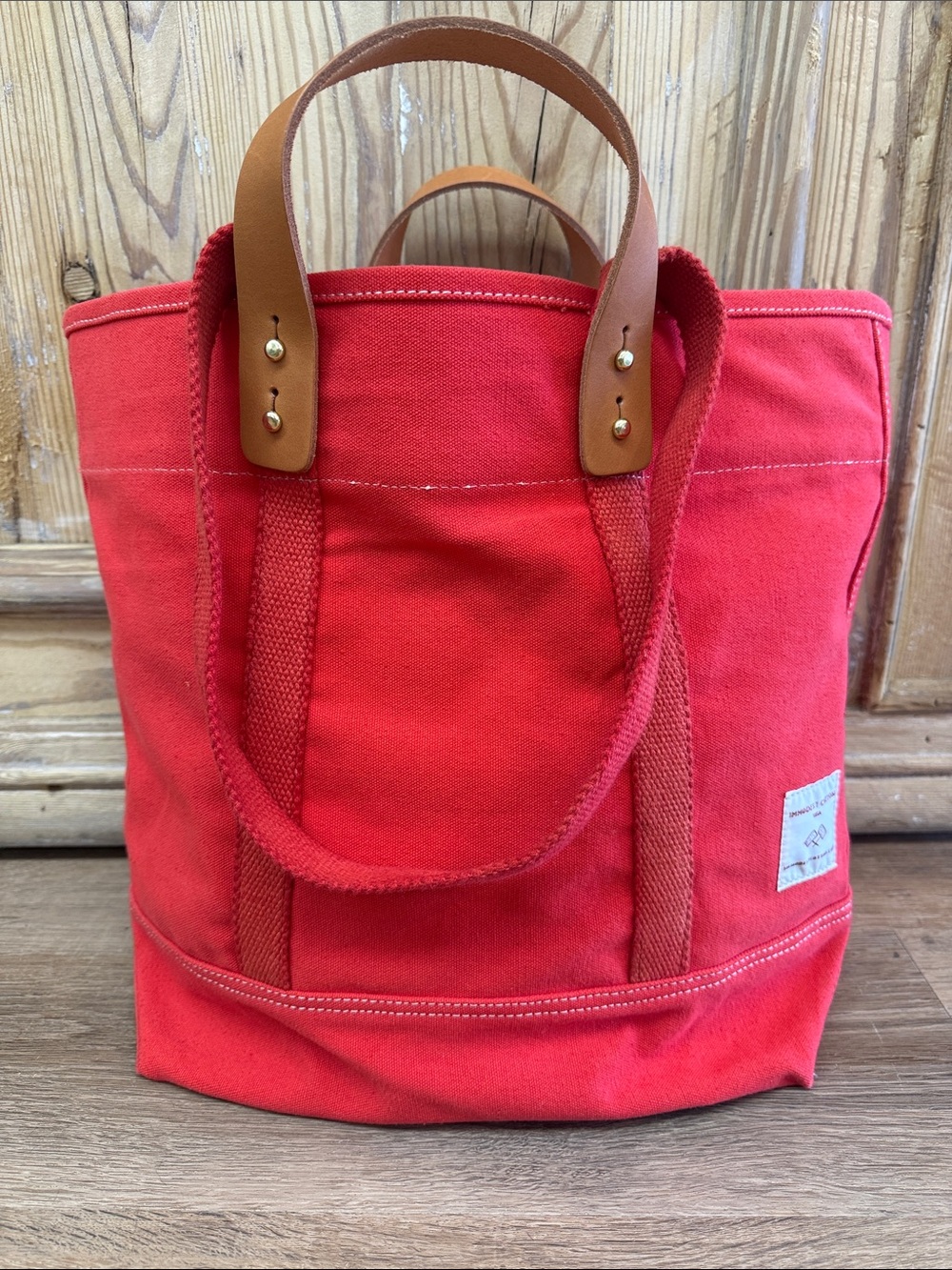 Immodest Cotton Small East West Tote Persimmon